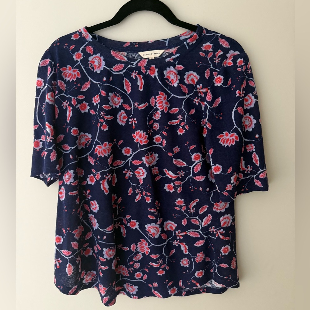 Rebecca Taylor Navy Floral Top